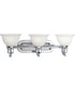 Madison 3-Light Etched Glass Traditional Bath Vanity Light Polished Chrome
