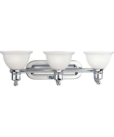 Madison 3-Light Etched Glass Traditional Bath Vanity Light Polished Chrome