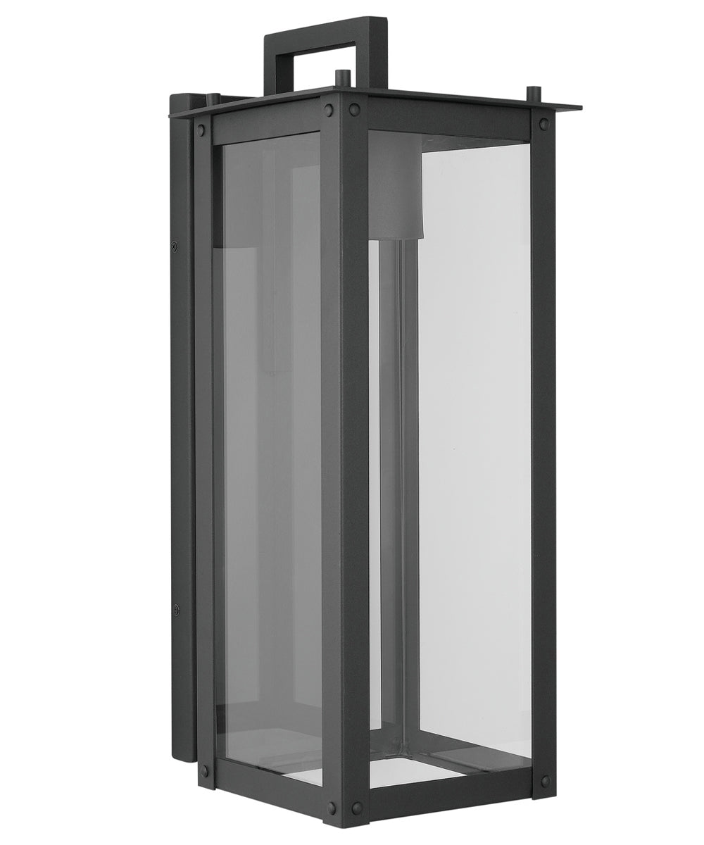 Hunt 1-Light Outdoor Wall Mount Rain or Shine - Black with Clear Glass