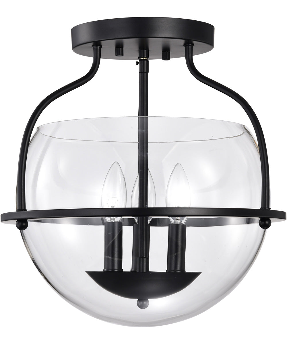 Amado 3-Light Close-to-Ceiling Matte Black
