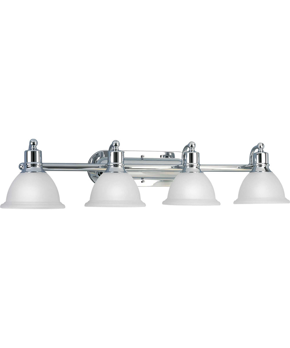 Madison 4-Light Etched Glass Traditional Bath Vanity Light Polished Chrome