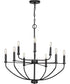 Leyden 9-Light Farmhouse Style Chandelier Light Matte Black