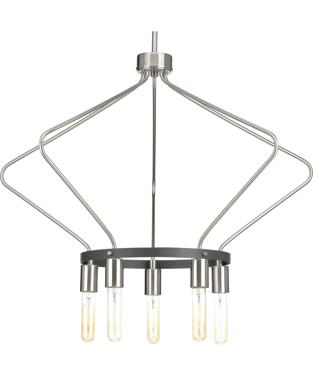 Hangar 5-Light Farmhouse Chandelier Light Brushed Nickel