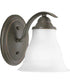 Trinity 1-Light Etched Glass Traditional Bath Vanity Light Antique Bronze
