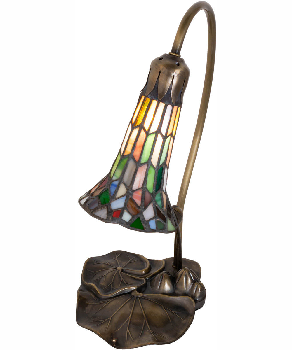 16" High Stained Glass Pond Lily Accent Lamp