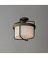 Ruffles 3-Light Semi Flush Mount Black / Antique Brass
