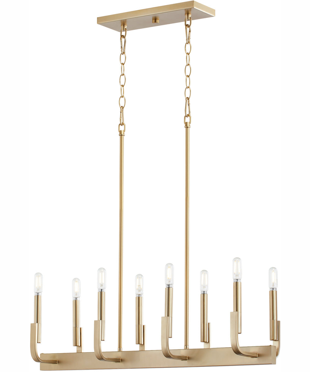 Tempo 8-light Kitchen Island Light Aged Brass