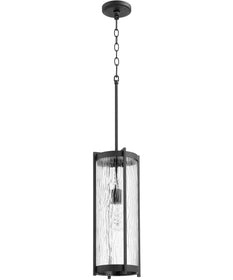 1-light Pendant Noir w/ Clear Chiseled Glass 7"w