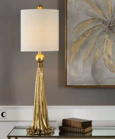 36"H Paravani Metallic Gold Lamp