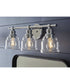 Ambrose 3-Light Farmhouse Clear Glass Bath Vanity Light Polished Chrome