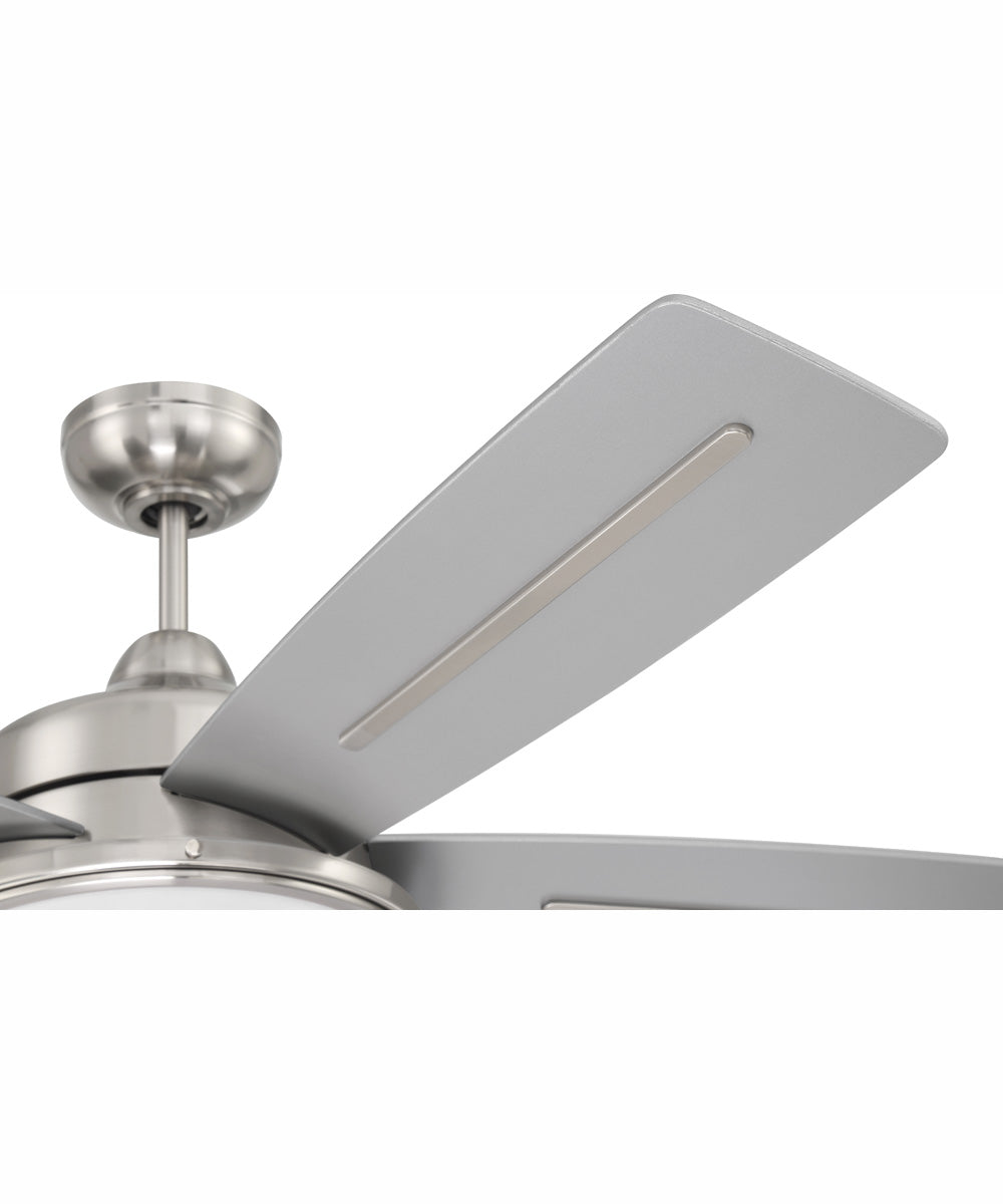 54" Drew 1-Light Ceiling Fan Brushed Polished Nickel