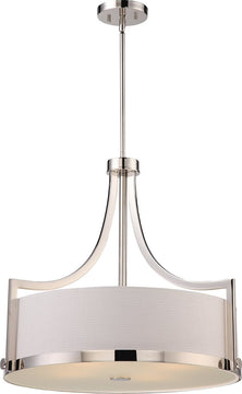 24"W Meadow 4-Light Pendant Polished Nickel