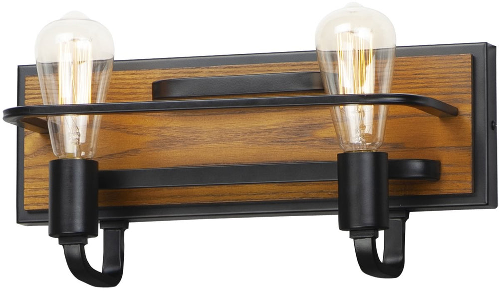 16"W Black Forest 2-Light Bath Vanity Black / Ashbury