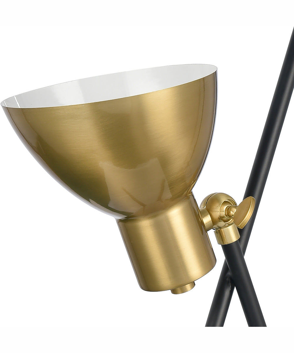 Wyman Square 19'' High 1-Light Desk Lamp - Satin Gold