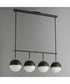 Duke 4-Light Linear Pendant Black/Weathered Brass