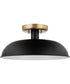 Colony 1-Light Close-to-Ceiling Matte Black / Burnished Brass