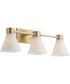 Beldar 3-light Bath Vanity Light Aged Brass w/ Gloss Opal