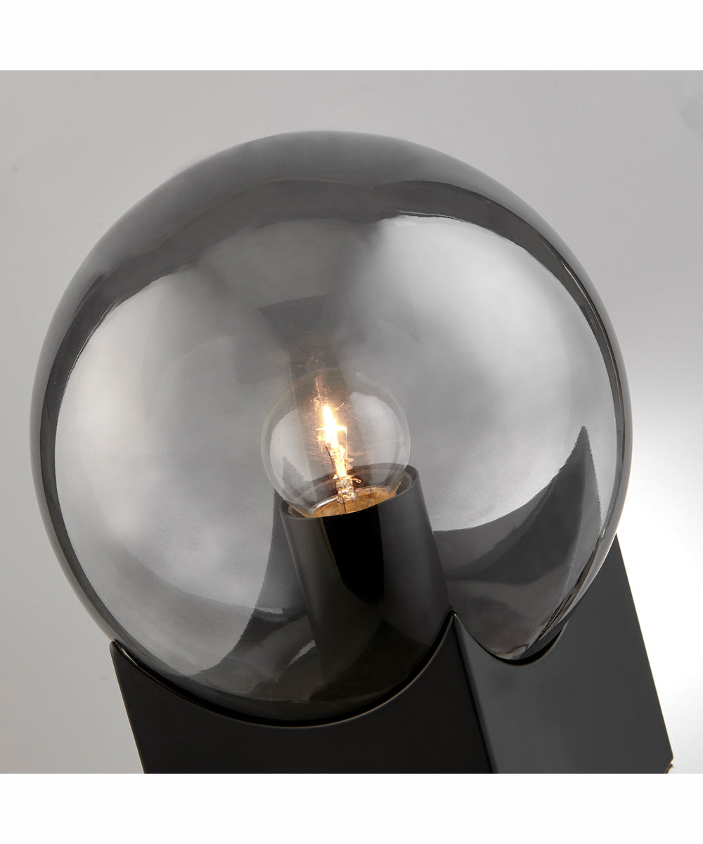 Oksena 1-Light Table Lamp Black/Smoke Glass Shade