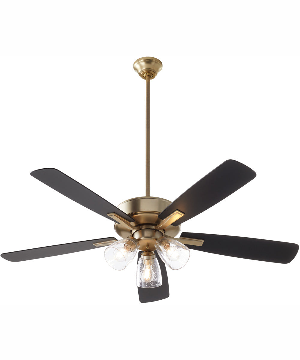 52" Ovation 3-light LED Ceiling Fan Aged Brass