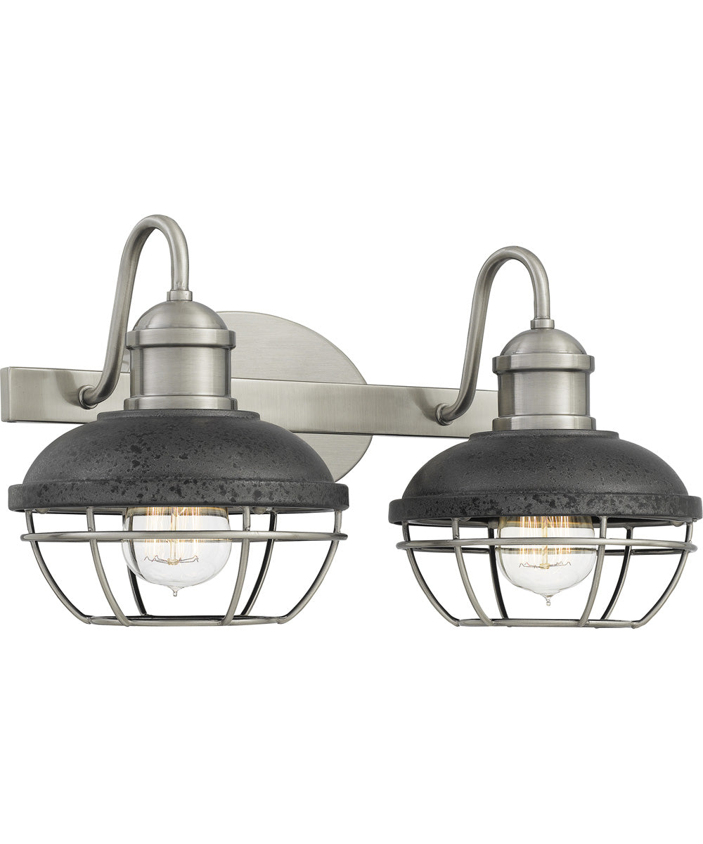 Sandpiper Medium 2-light Bath Light Antique Polished Nickel