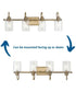 Aiken 4-Light Vintage Style Brass Clear Glass Farmhouse Style Bath Vanity Wall Light Vintage Brass