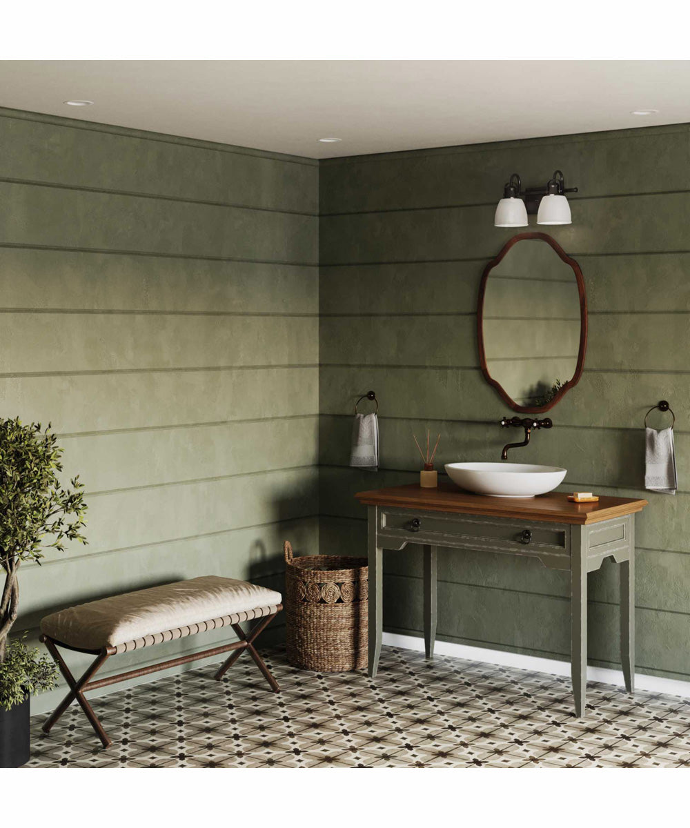 Preston 2-Light Coastal Bath Vanity Light Matte Black