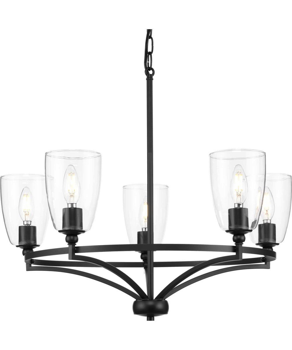 Parkhurst 5-Light New Traditional Clear Glass Chandelier Light Matte Black