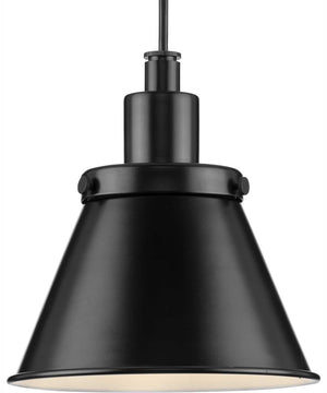 Hinton 1-Light Modern Farmhouse Pendant Matte Black