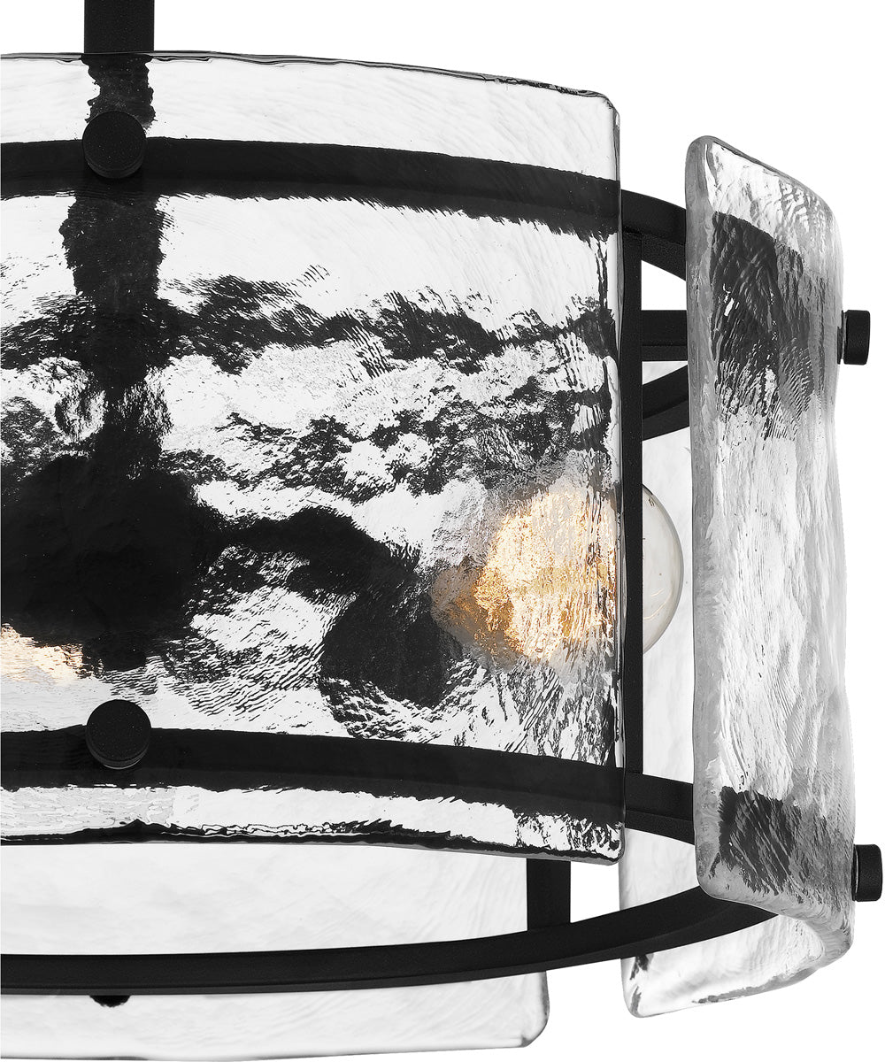 Fortress Medium 3-light Semi Flush Mount Earth Black