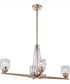 Guiding Star 4-Light Chandelier Satin Brass