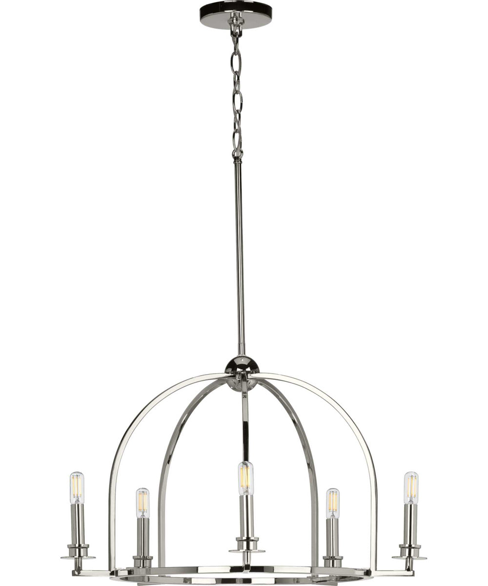 Seneca 5-Light Farmhouse Chandelier Light Polished Nickel