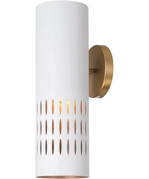 Dash 1-Light Sconce Aged Brass and White