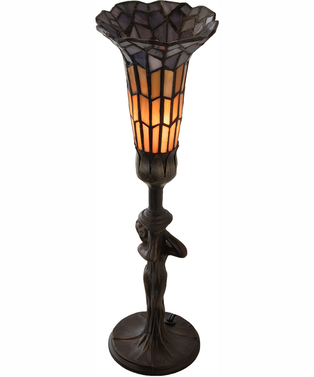 15" High Stained Glass Pond Lily Nouveau Accent Lamp