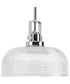 Archie 1-Light Clear Prismatic Glass Coastal Pendant Light Polished Chrome