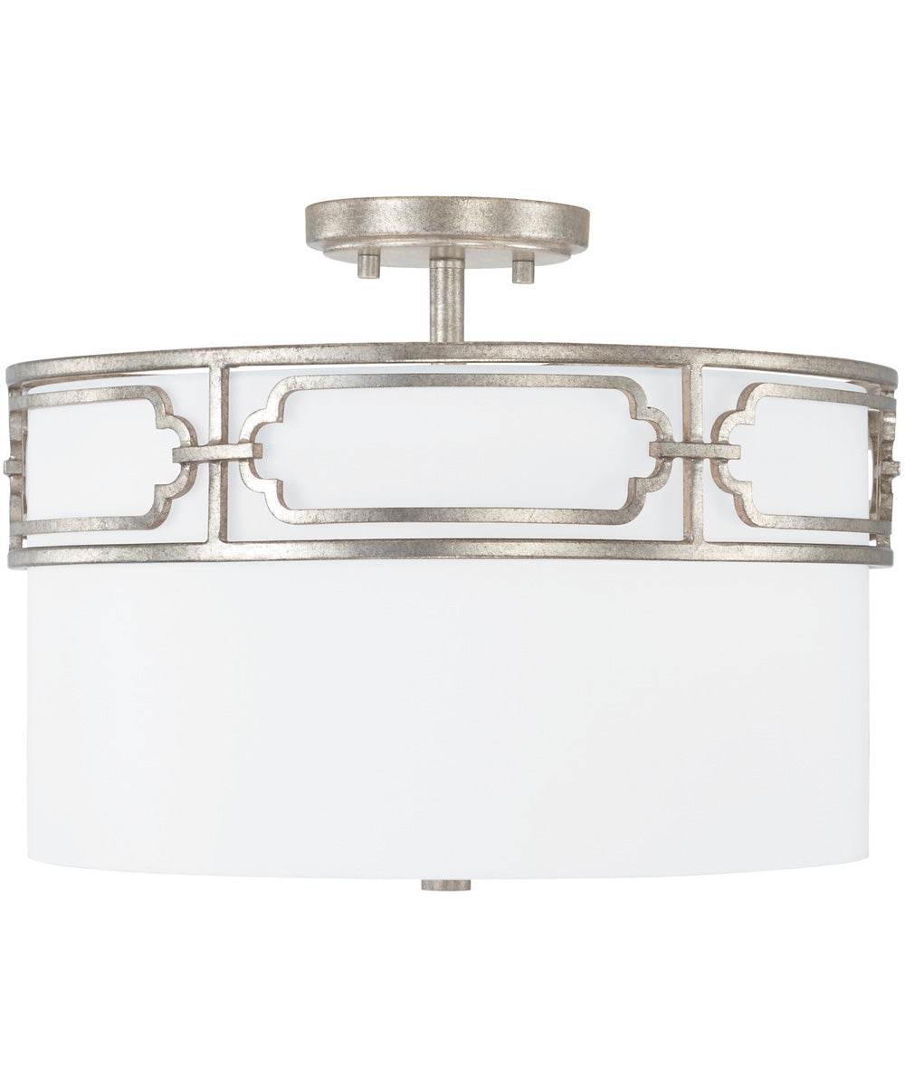 Merrick 3-Light Dual-Mount Semi-Flush/Pendant Mount In Antique Silver