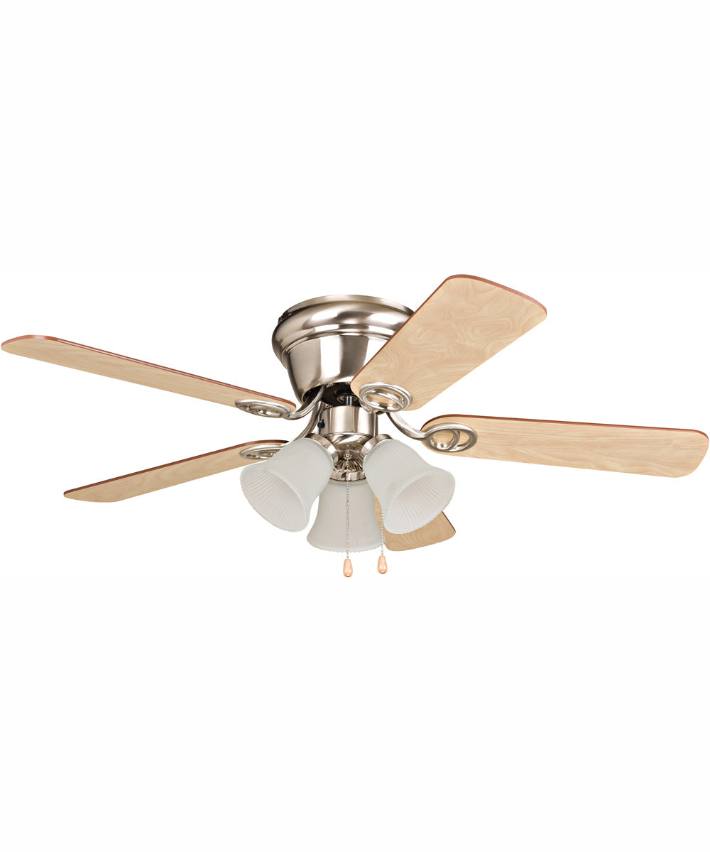 42" Wyman 3-Light Ceiling Fan Brushed Polished Nickel
