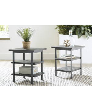 Jandoree Rectangular End Table (2/CN) Grayish Brown