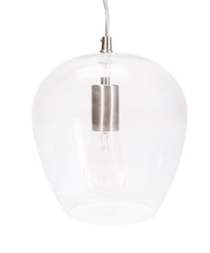 Allen + Roth 8"W 1-Light Bell Mini Pendant Light Fixture by Kichler Brushed Nickel with Clear Glass Shade Finish