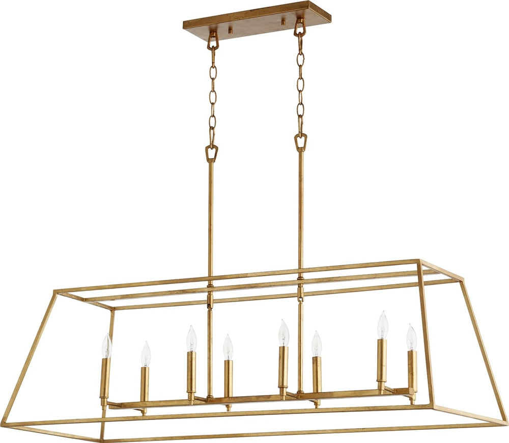 45"W Gabriel 8-light Pendant Gold Leaf