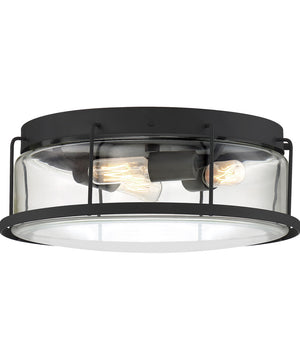 Ludlow Medium 3-light Flush Mount Earth Black