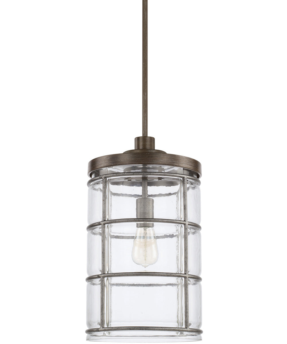 Colby 1-Light Pendant In Urban Grey With Clear Glass