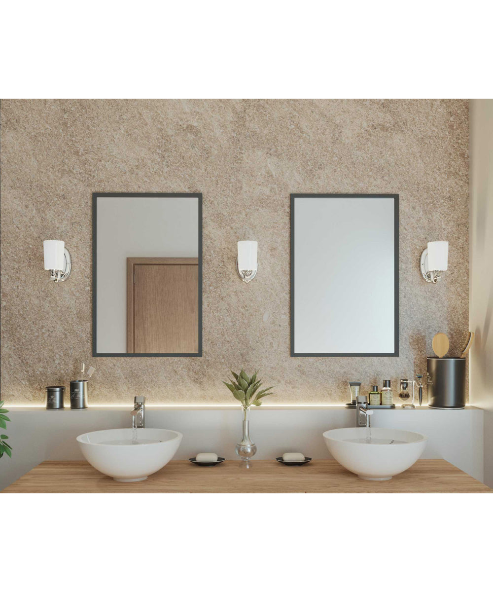 Inspire 1-Light Etched Glass Traditional Bath Vanity Light Polished Chrome