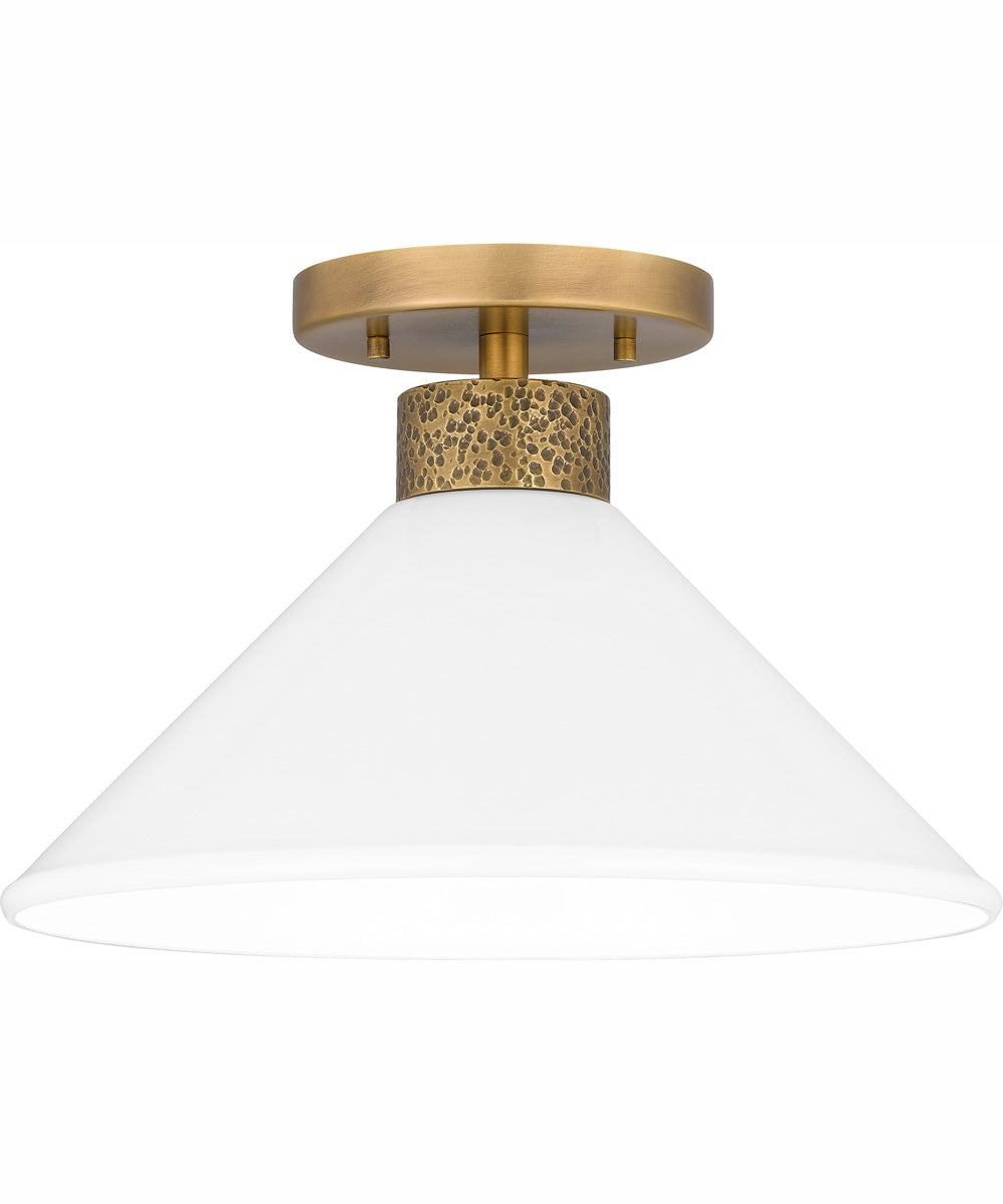 Quoizel Semi-Flush Mount Medium 1-light Semi Flush Mount Weathered Brass