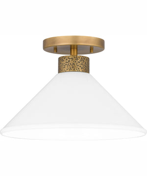 Quoizel Semi-Flush Mount Medium 1-light Semi Flush Mount Weathered Brass