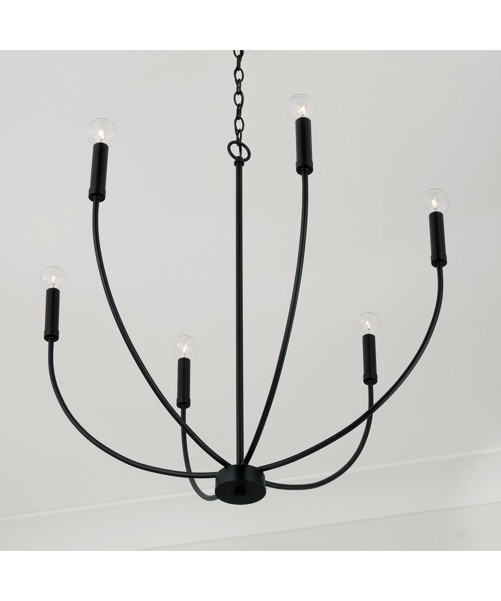 Ansley 6-Light Chandelier Matte Black