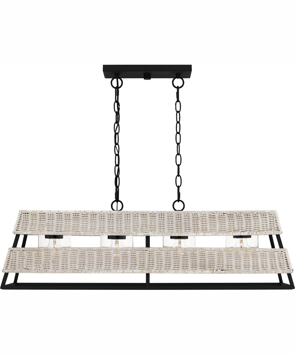 Quoizel Linear Chandelier 4-light Island Light Earth Black