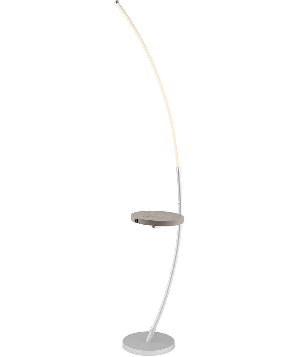 Monita 1-Light Led Floor Lamp W/Desk Silver Usb&Wirless Charging