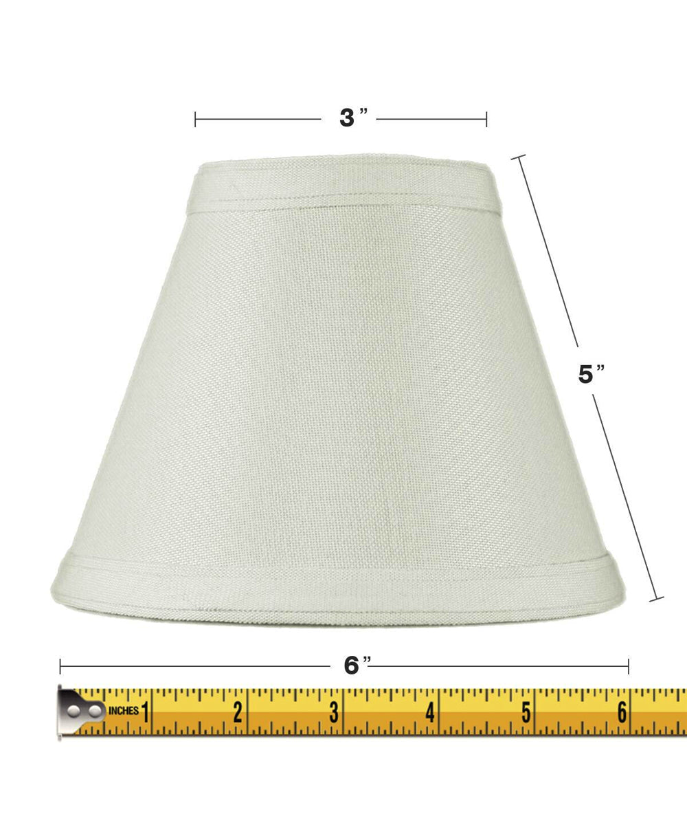6"W x 5"H Set of 6 Hard Back Empire Candle Clip Lamp Shade Light Oatmeal