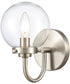 Fairbanks 8.5'' High 1-Light Sconce - Brushed Nickel/Clear