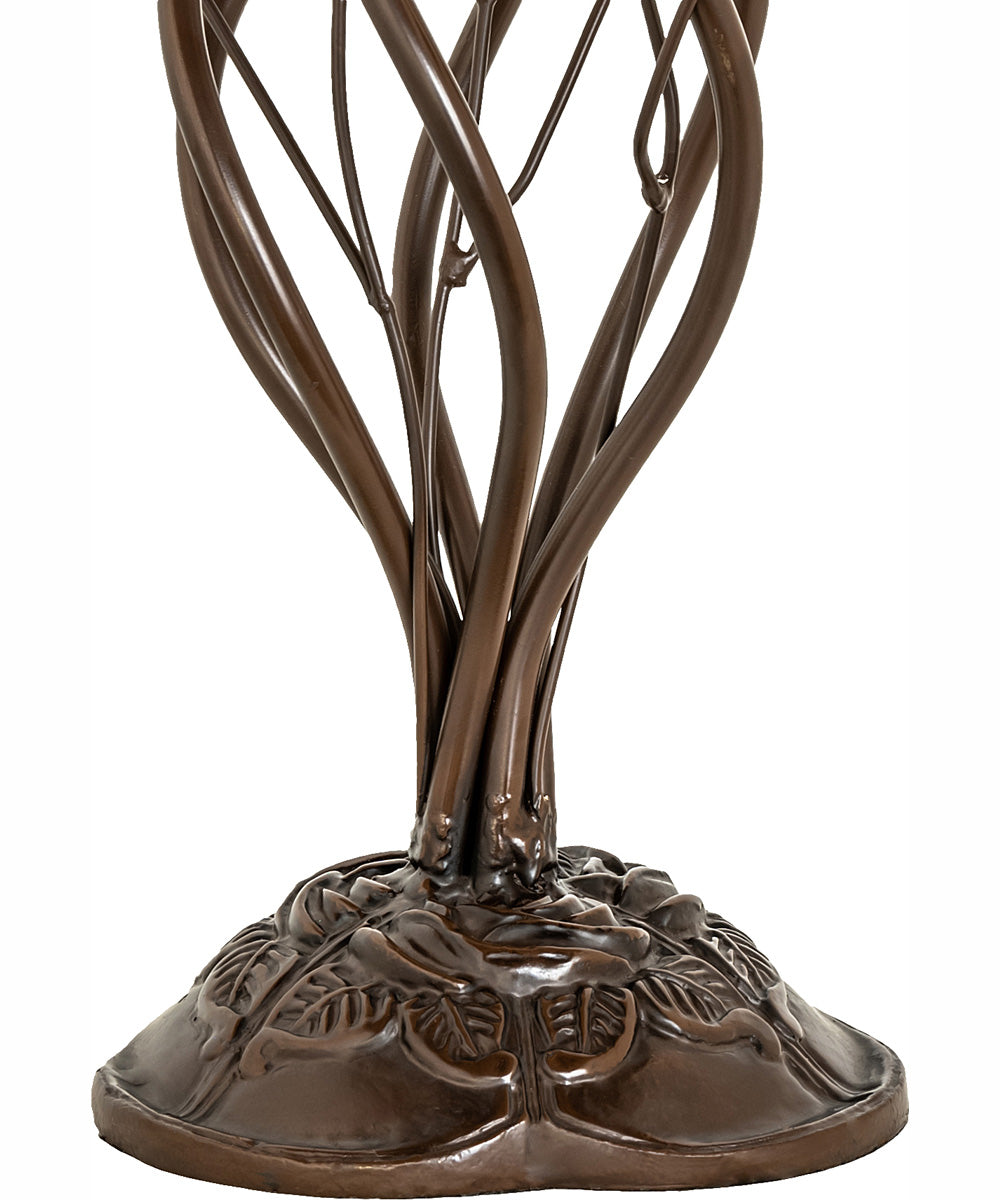 19" High Pink/White Tiffany Pond Lily 6 Light Table Lamp